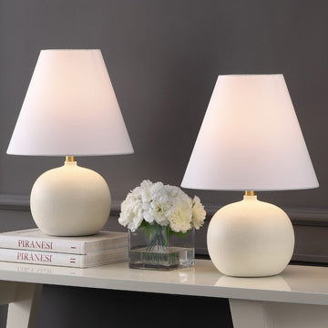 Asher 18.25" Minimalist Scandinavian Resin/Iron Gourd LED Table Lamp - JONATHAN Y